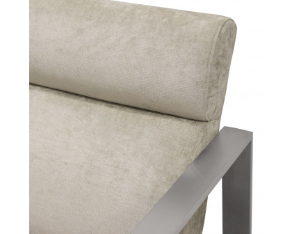 Diamond Sofa - La Brea Fabric Accent Chair with Brushed Stainless Steel Frame in Champagne