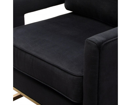 Diamond Sofa Lake Performance Fabric Accent Chair with Brushed Gold Metal Base - Black