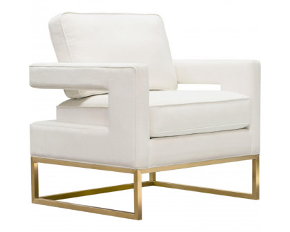 Diamond Sofa - Lake Performance Fabric Accent Chair with Brushed Gold Metal Base