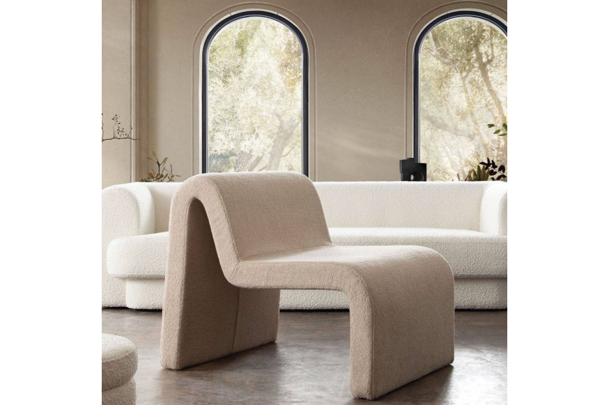 Diamond Sofa™ Lana Looped Shearling Fabric Accent Chair - Camel