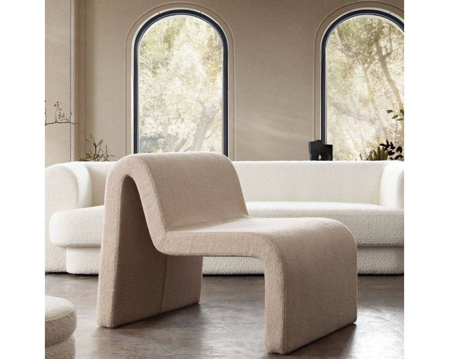 Diamond Sofa - Lana Looped Shearling Fabric Accent Chair in Camel