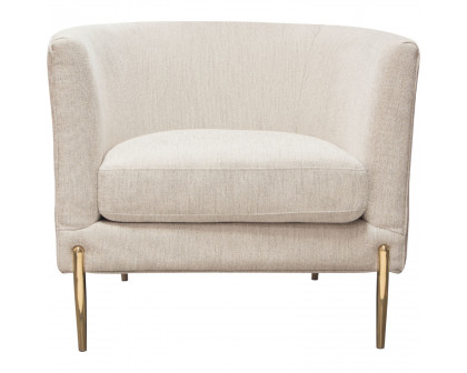 Diamond Sofa - Lane Fabric Chair with Gold Metal Legs in Light Cream