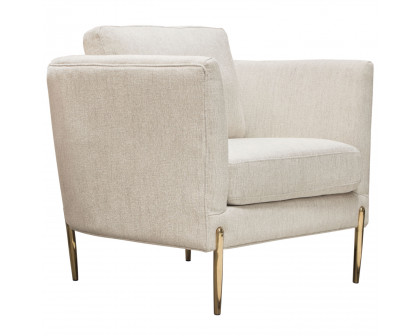 Diamond Sofa - Lane Fabric Chair with Gold Metal Legs in Light Cream