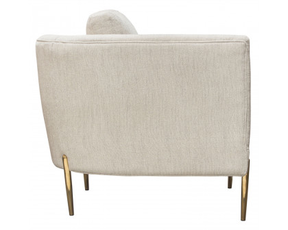 Diamond Sofa - Lane Fabric Chair with Gold Metal Legs in Light Cream