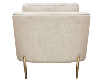 Diamond Sofa - Lane Fabric Chair with Gold Metal Legs in Light Cream