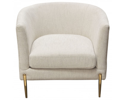 Diamond Sofa - Lane Fabric Chair with Gold Metal Legs in Light Cream