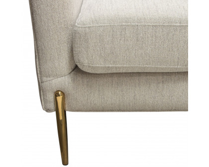 Diamond Sofa - Lane Fabric Chair with Gold Metal Legs in Light Cream