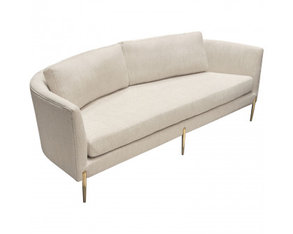 Diamond Sofa - Lane Fabric Sofa with Gold Metal Legs in Light Cream