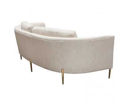 Diamond Sofa - Lane Fabric Sofa with Gold Metal Legs in Light Cream