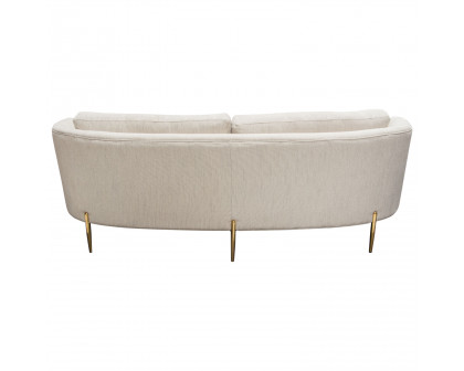 Diamond Sofa - Lane Fabric Sofa with Gold Metal Legs in Light Cream