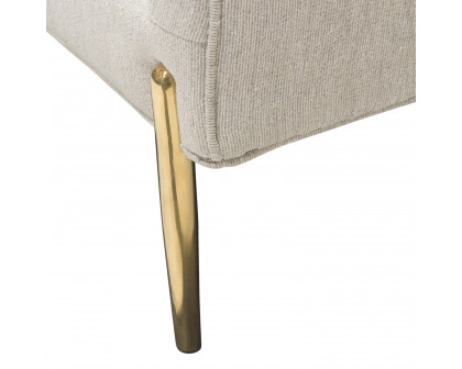 Diamond Sofa - Lane Fabric Sofa with Gold Metal Legs in Light Cream