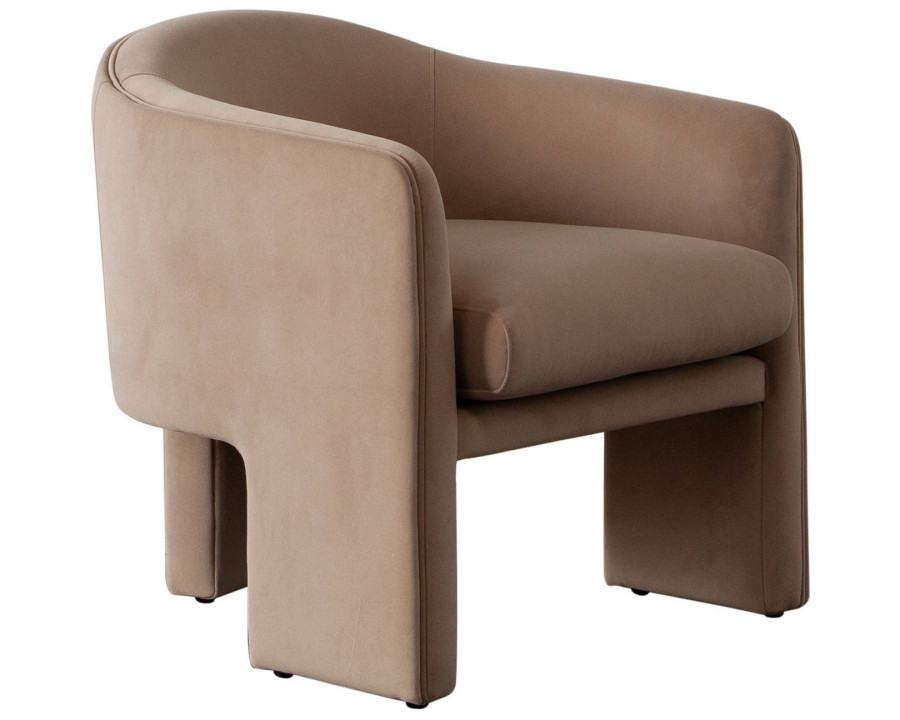 Diamond Sofa - Leyah Performance Velvet Accent Chair in Camel