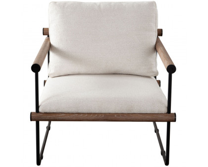 Diamond Sofa™ Liam Fabric Accent Chair with Metal Frame & Wood Arm - Cream