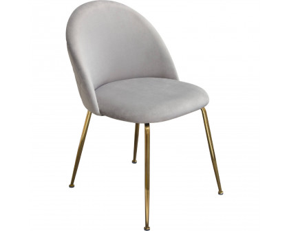 Diamond Sofa - Lilly Velvet Dining Chairs with Brushed Gold Metal Legs (Set of 2) in Gray