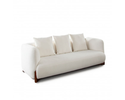 Diamond Sofa - Link Elite Fabric Sofa with Wood Leg in Ivory