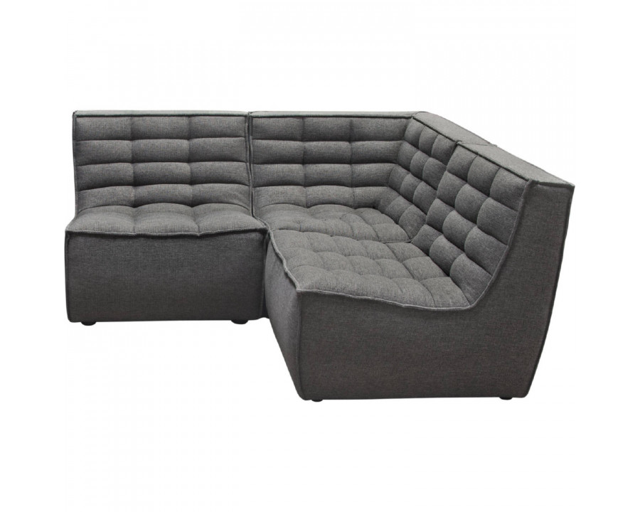 Diamond Sofa Marshall 3PC Corner Modular Fabric Sectional with Scooped Seat - Gray