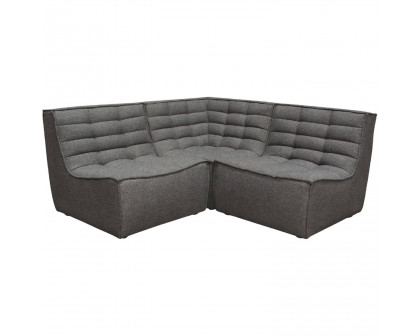 Diamond Sofa Marshall 3PC Corner Modular Fabric Sectional with Scooped Seat - Gray