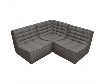 Diamond Sofa Marshall 3PC Corner Modular Fabric Sectional with Scooped Seat - Gray