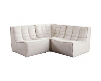 Diamond Sofa - Marshall 3PC Corner Modular Fabric Sectional with Scooped Seat