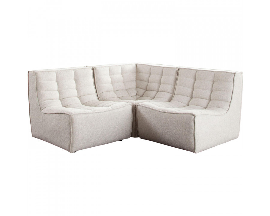 Diamond Sofa Marshall 3PC Corner Modular Fabric Sectional with Scooped Seat - Sand