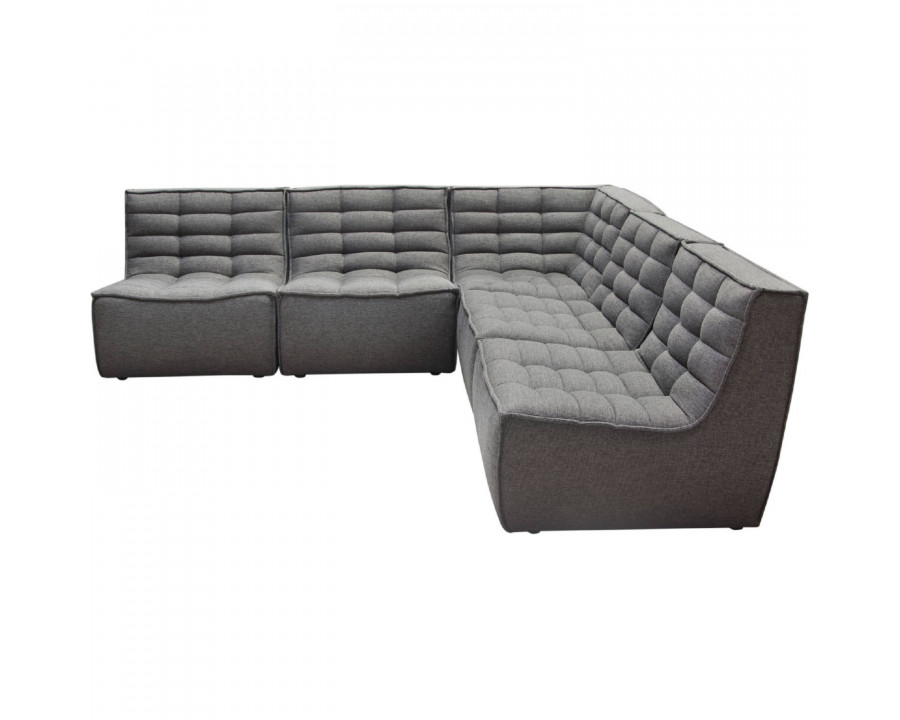 Diamond Sofa Marshall 5PC Corner Modular Fabric Sectional with Scooped Seat - Gray