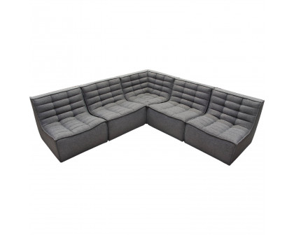 Diamond Sofa Marshall 5PC Corner Modular Fabric Sectional with Scooped Seat - Gray