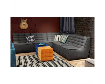 Diamond Sofa Marshall 5PC Corner Modular Fabric Sectional with Scooped Seat - Gray