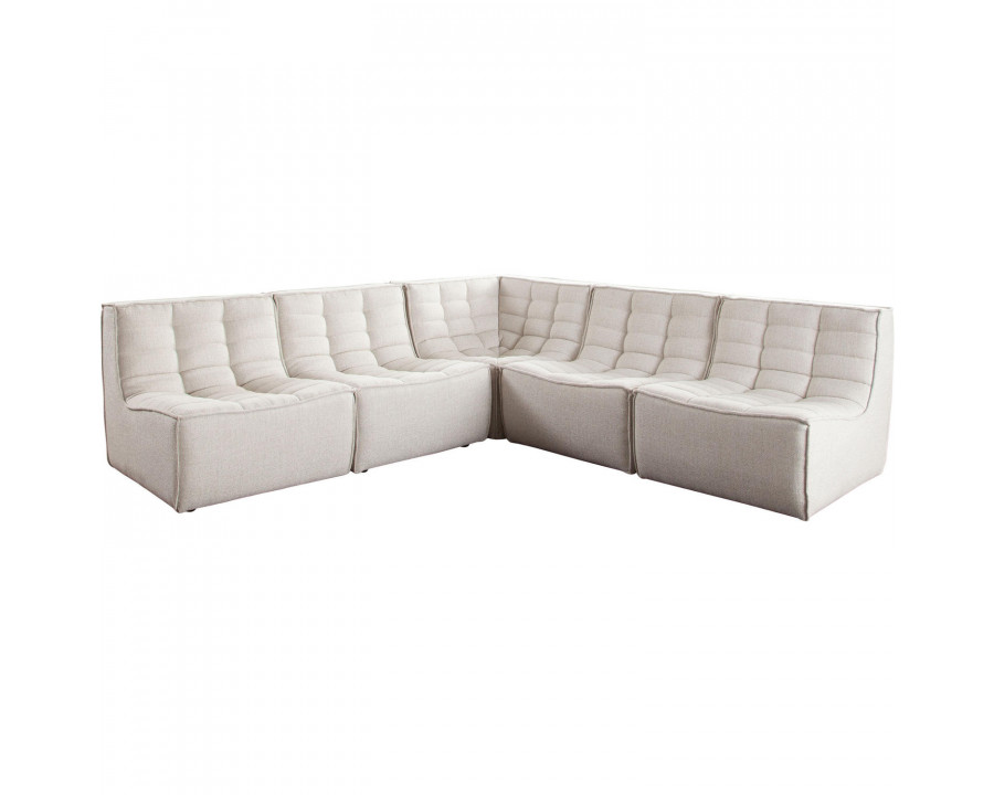 Diamond Sofa Marshall 5PC Corner Modular Fabric Sectional with Scooped Seat - Sand