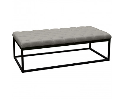 Diamond Sofa - Mateo Black Powder Coat Metal Linen Tufted Bench