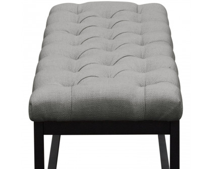 Diamond Sofa Mateo Black Powder Coat Metal Small Linen Tufted Bench - Gray