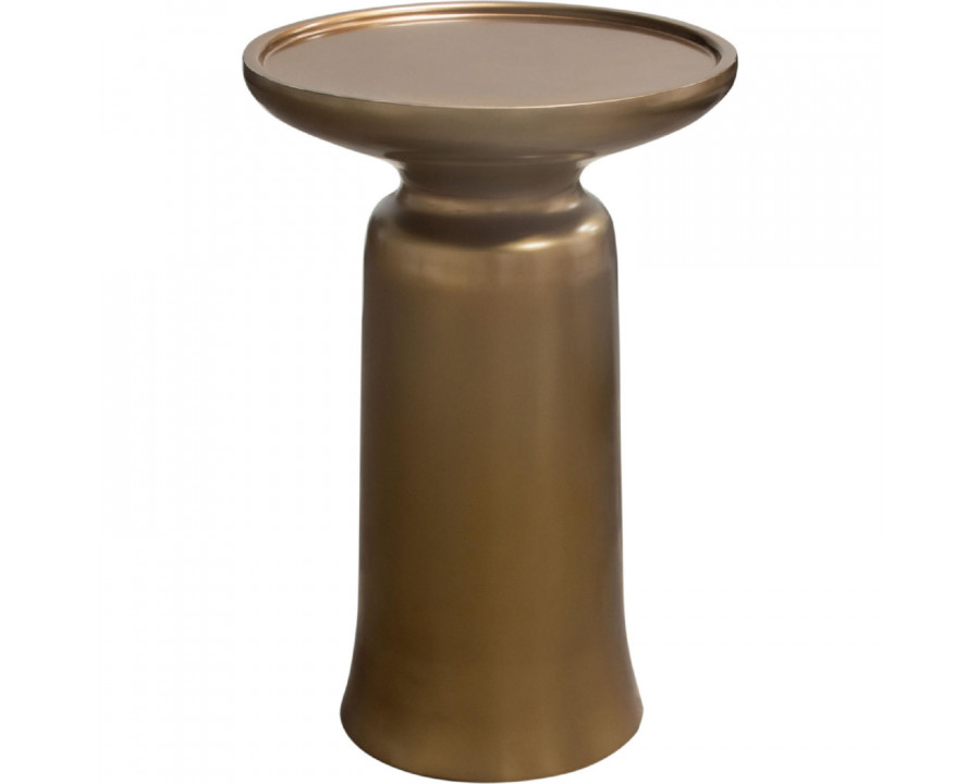 Diamond Sofa - Mesa Round Pedestal Accent Table with Casted Aluminum Base in Gold Finish