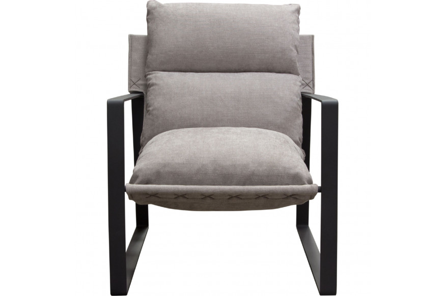 Diamond Sofa™ Miller Sling Fabric Accent Chair with Black Powder Coated Metal Frame - Gray