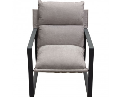 Diamond Sofa™ Miller Sling Fabric Accent Chair with Black Powder Coated Metal Frame - Gray