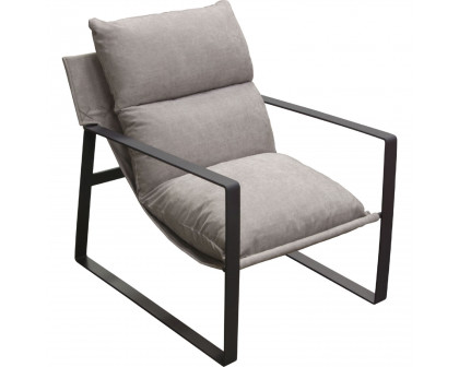 Diamond Sofa™ Miller Sling Fabric Accent Chair with Black Powder Coated Metal Frame - Gray