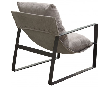 Diamond Sofa™ Miller Sling Fabric Accent Chair with Black Powder Coated Metal Frame - Gray