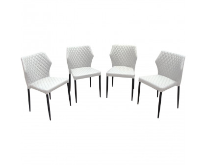 Diamond Sofa - Milo 4-Pack Dining Chairs Diamond Tufted Leatherette with Black Powder Coat Legs