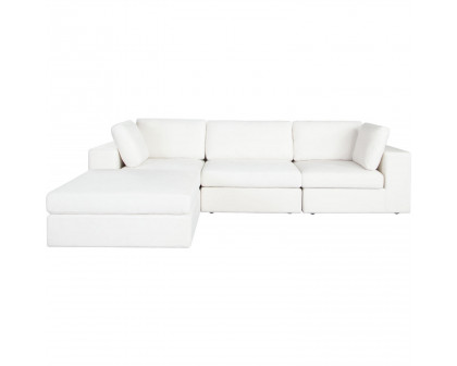 Diamond Sofa - Muse 4PC Performance Fabric Modular Reversible Chaise Sectional in Mist White