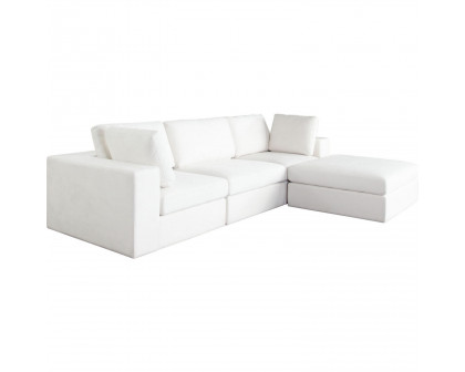 Diamond Sofa - Muse 4PC Performance Fabric Modular Reversible Chaise Sectional in Mist White