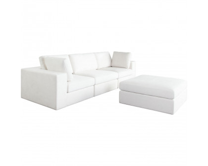 Diamond Sofa - Muse 4PC Performance Fabric Modular Reversible Chaise Sectional in Mist White