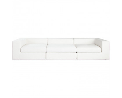 Diamond Sofa Muse 3PC Performance Fabric Modular Sofa - Mist White