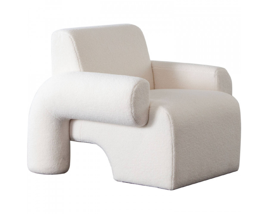 Diamond Sofa - Noa Sherpa Fabric Accent Chair in Ivory