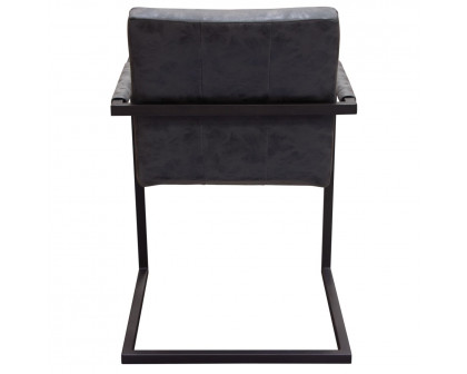 Diamond Sofa - Nolan 2-Pack Dining Chairs Diamond Tufted Leatherette on Charcoal Powder Coat Frame in Charcoal