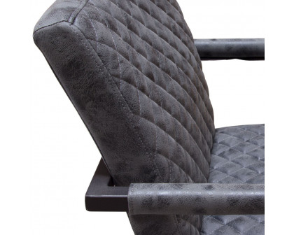 Diamond Sofa - Nolan 2-Pack Dining Chairs Diamond Tufted Leatherette on Charcoal Powder Coat Frame in Charcoal