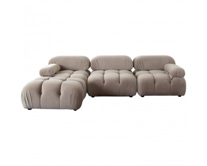 Diamond Sofa - Paloma 4PC Velvet Modular Reversible Chaise Sectional