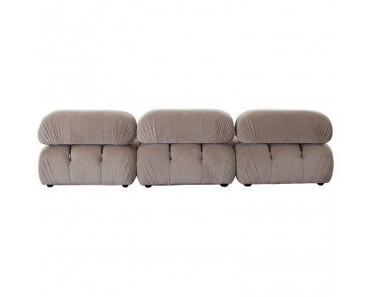 Diamond Sofa Paloma 4PC Velvet Modular Reversible Chaise Sectional - Mink Tan