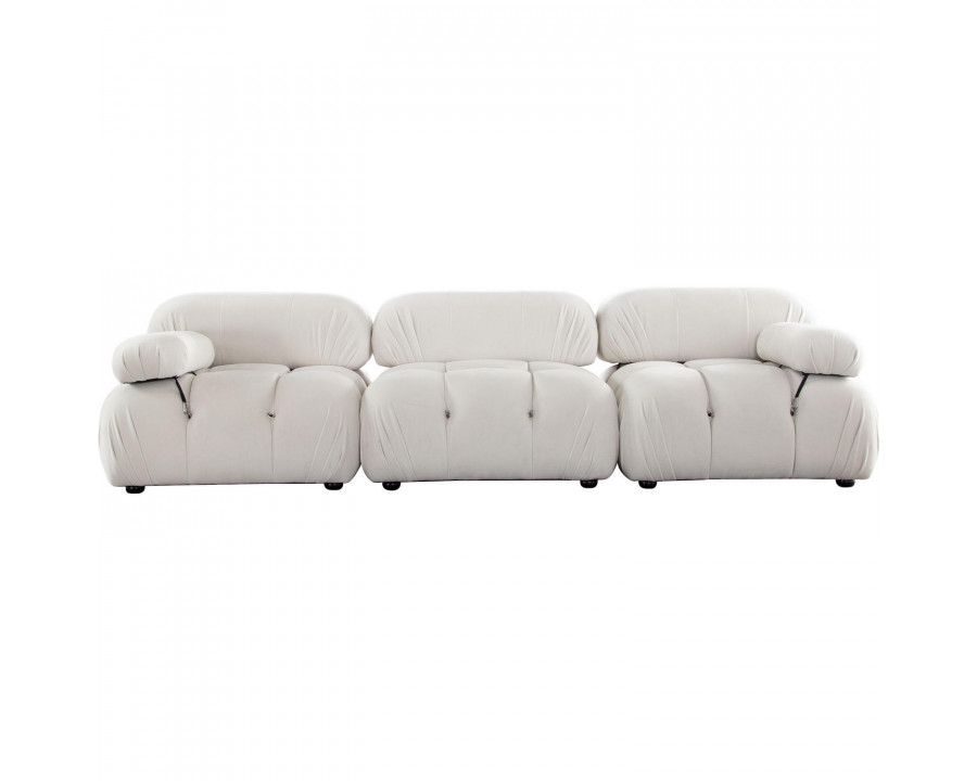 Diamond Sofa Paloma 3PC Velvet Modular Sofa - Light Cream