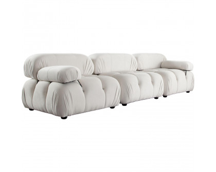 Diamond Sofa Paloma 3PC Velvet Modular Sofa - Light Cream