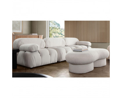 Diamond Sofa Paloma 3PC Velvet Modular Sofa - Light Cream