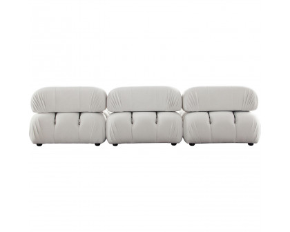 Diamond Sofa Paloma 3PC Velvet Modular Sofa - Light Cream