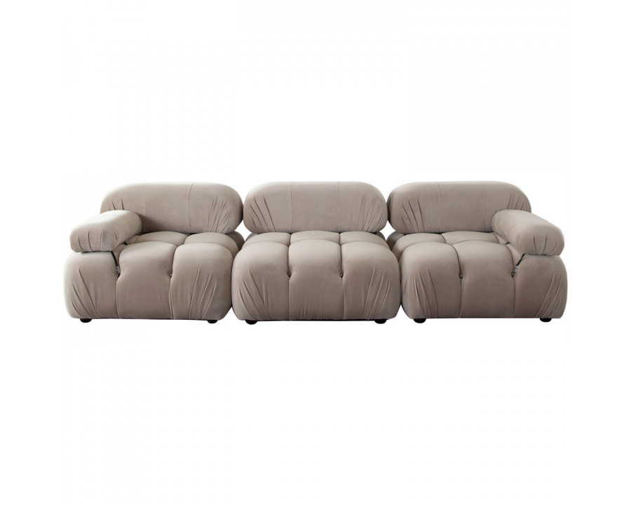 Diamond Sofa Paloma 3PC Velvet Modular Sofa - Mink Tan